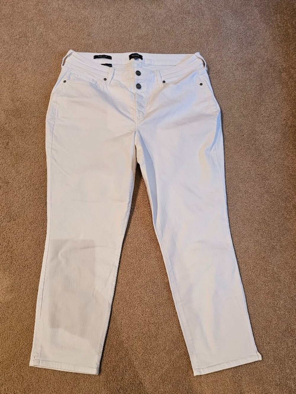 Womans NYDJ Sheri Slim Optic White Ankle Jeans Size 14W